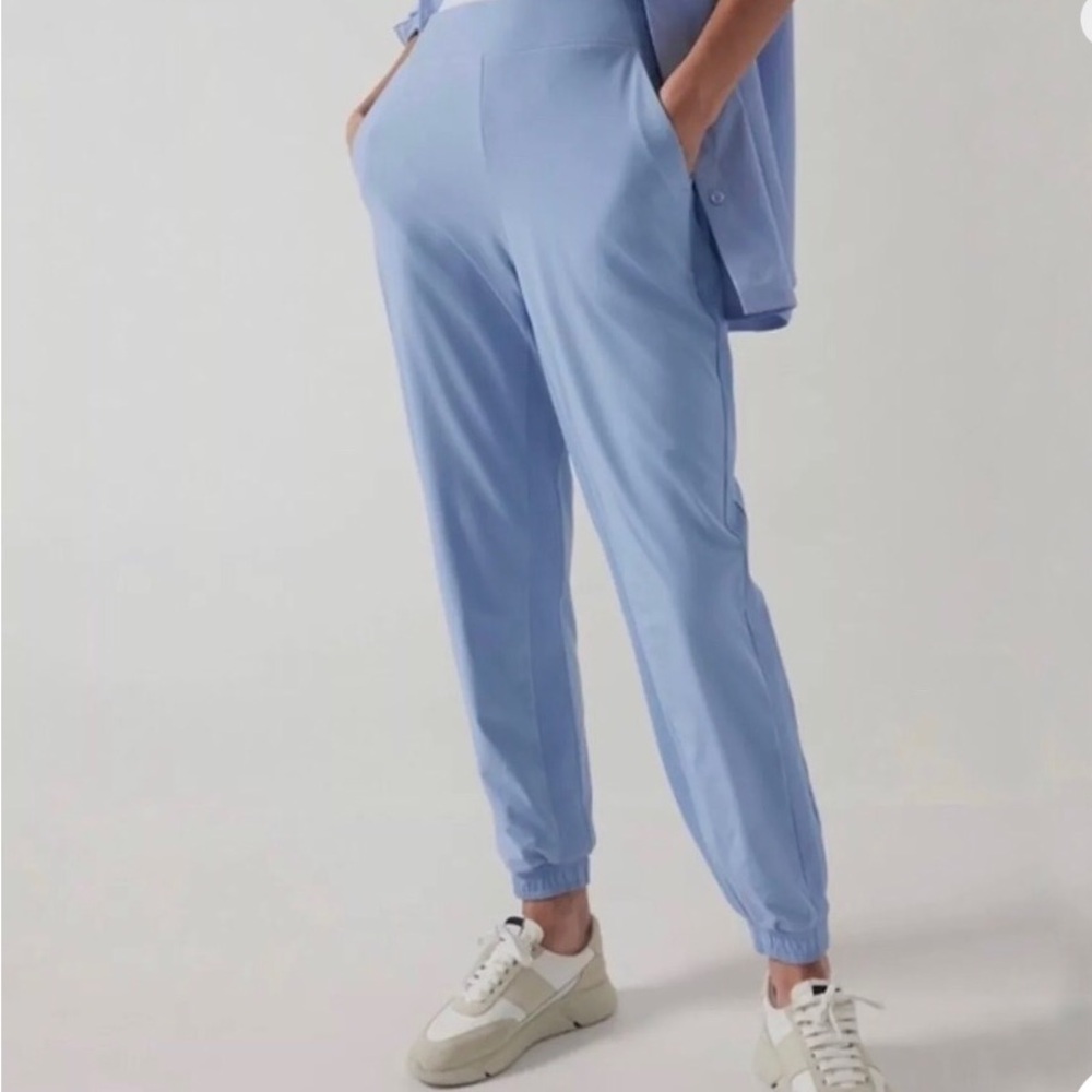 Athleta Brooklyn Lined Jogger in light blue